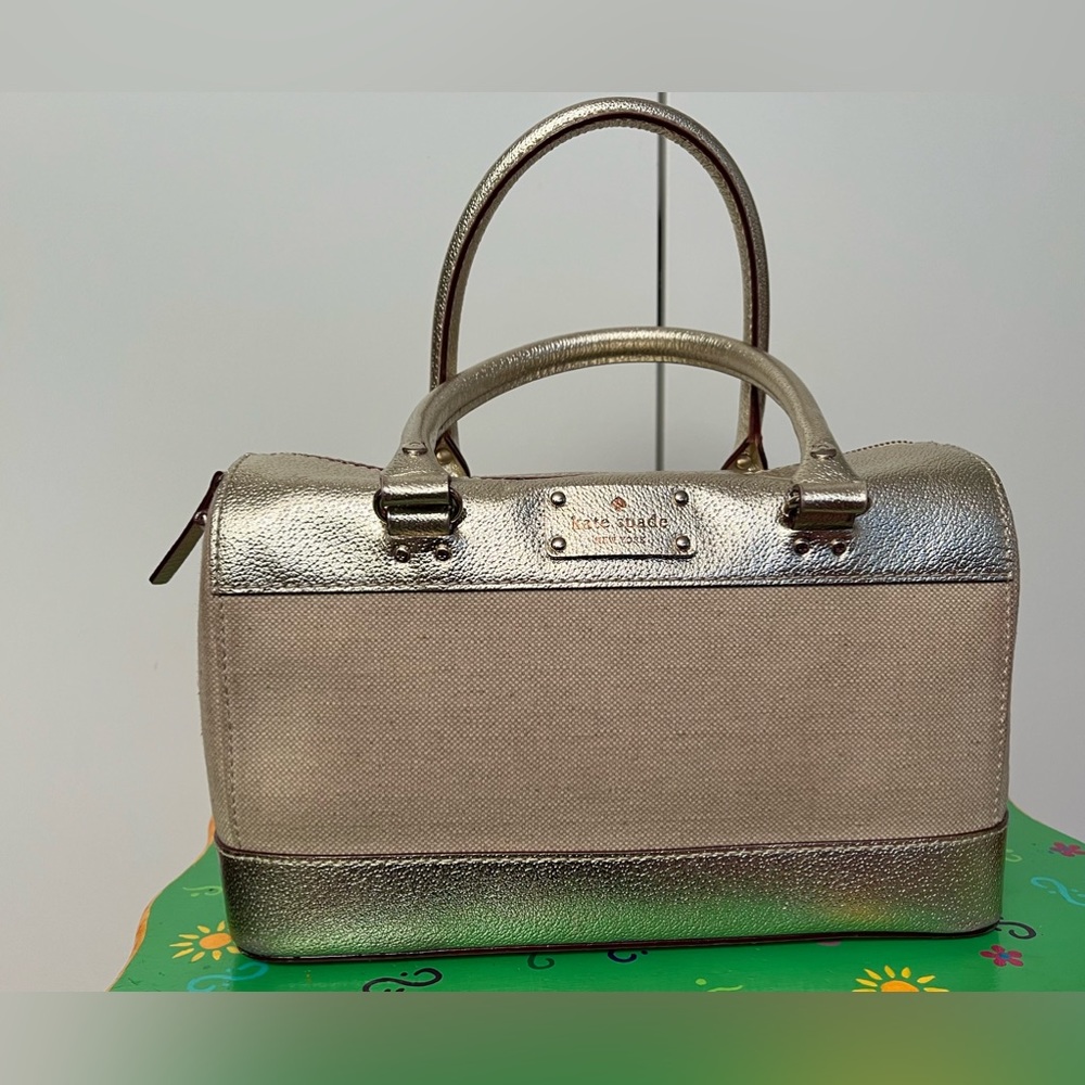 Gold and Canvass Kate Spade Purse
